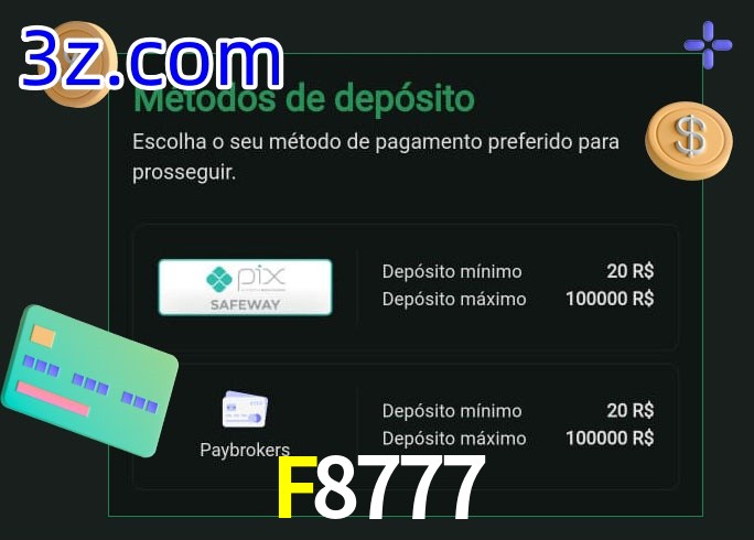 O cassino F8777 oferece uma grande variedade de métodos de pagamento